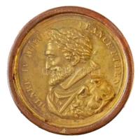 Franciaország ~1800. IV. Henrik Br lemezérem keretben (30mm) T:2- France ~1800. Henri IV Br plate commemorative medallion in frame (30mm) C:VF
