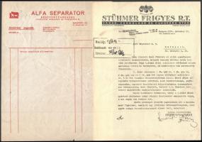 1931-1944 4 db díszes fejléces számla és levél (Schubert Andor műszaki cikkek, Pesti Hírlap, Stühmer...