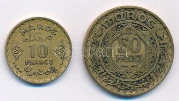 Marokkó 1952. 10Fr Al-Br + 50Fr Al-Br T:2- Morocco 1952. 10 Francs Al-Br + 50 Francs Al-Br C:VF Krause Y#49, Y#51