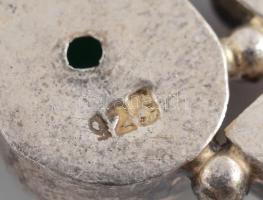 Ezüst(Ag) medál féldrágakövekkel, jelzett, 5×2,5 cm, bruttó: 16,2 g