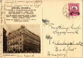 Wien, Vienna, Bécs I. Hotel Posta. Fleischmarkt 24. Czech advertising card (EK)