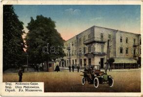 1917 Stryi, Stryj; Ulica Mickiewicza / street view, automobile, shop (EK)