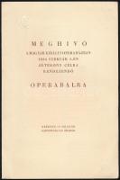 1934 Meghívó a Magyar Királyi Operaházban rendezendő jótékony célú operabálra