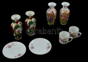 Vegyes porcelán tétel, benne: Zsolnay, Alt-Wien fazonú csehszlovák porcelánok, mind jó állapotban