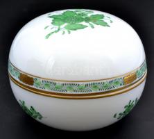 Herendi Apponyi mintás porcelán bonbonnier. Kézzel festett, jelzett, hibátlan. d: 13 cm