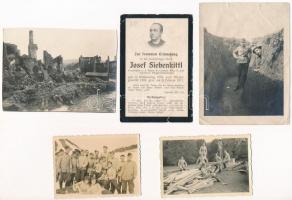 5 db háborús képeslap + 5 db háborús  fotó