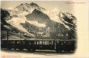 Jungfrau, Jungfraubahn / rack railway, cogwheel railway (slightly wet corner)