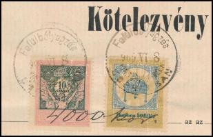 1905 Soproni Takarék és Kölcsön egylet kötelezvény illetékbélyeggel