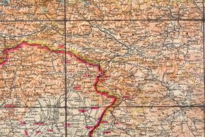 cca 1900  Österreichische Alpenländer, 1:850 000, Bibliographisches Institut Leipzig, vászontérkép, ...