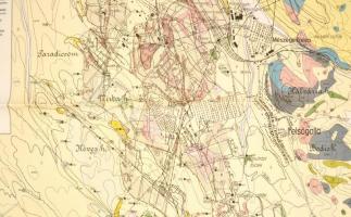 cca 1930 A tatabányai szénmedence bányaföldtani térképe, 1:12 500, kiadja: Magyar Általános Kőszénbá...