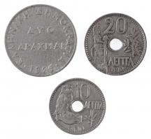 Görögország 1912. 10l Ni + 1912. 20l Ni + 1926. 2Dr Cu-Ni T:2
Greece 1912. 10 Lepta Ni + 1912. 20 L...