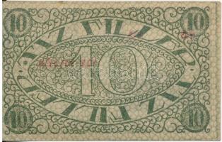 Pécs 1919. 10f "Pécs Törvényhatósági Jogú Város Házipénztára" pénztárjegye, hajtatlan T:I ...