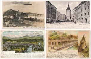 6 db RÉGI osztrák és cseh város képeslap, vegyes minőség / 6 pre-1905 Austrian and Czech town-view postcards in mixed quality (2 litho)