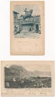 6 db RÉGI osztrák és cseh város képeslap, vegyes minőség / 6 pre-1905 Austrian and Czech town-view p...