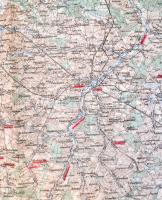 1914 Lublin környékének katonai térképe, 1: 200 000, kiadja: K. u. k. Militärgeographisches Institut...