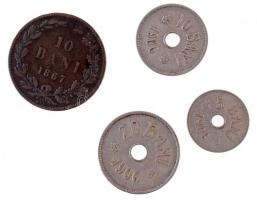 Románia 1867. 10b Cu "WATT & CO." + 1906. 5b Cu-Ni + 1906J 10b Cu-Ni + 1906. 20b Cu-Ni...