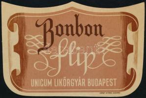 Bonbon Flip Unicum Likőrgyár címke