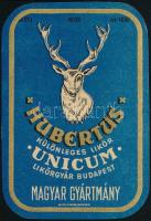 Hubertus Unicum Likőrgyár címke