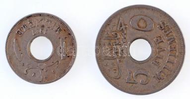 Egyiptom 1917. 1m Cu-Ni + 1917. 5m Cu-Ni T:2,2- Egypt 1917. 1 Millieme Cu-Ni + 5 Milliemes Cu-Ni C:XF,VF Krause KM#313, KM#315