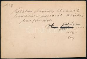 1907 Kilátás Badacsonyból, háttérben Fonyód, hátoldalon feliratozott keményhátú fotó, vágott karton,...