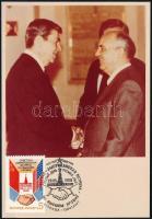 1988 Reagen és Gorbacsov találkozója emléklap alkalmi bélyegzéssel