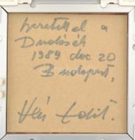 Vén Edit (1937-): Szerelmespár. Zománcfesték, kerámia,  jelzett a hátoldalán is, keretben, 15×15 cm