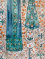 Vén Edit (1937-): Lány. Mázas kerámia,  jelzett a hátoldalán 37x19 cm