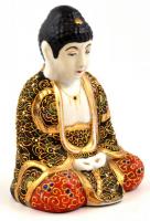 Japán satsuma figura. Kézzel festett, jelzett, hibátlan. 15 cm