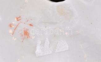 Japán satsuma figura. Kézzel festett, jelzett, hibátlan. 15 cm