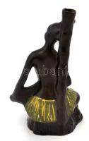 Jelzés nélkül: Afrikai nő. Mázas kerámia, hibátlan 28 cm