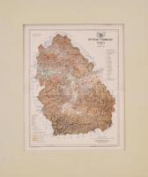 1894 Hunyad vármegye térképe, terv. Gönczy Pál, Pallas Nagy Lexikona, 1:520000, Bp., Posner Károly Lajos és fia, paszpartuban, hajtásnyommal, 28×22 cm / 1894, map of Hunedoara county, now part of Romania, in passepartout