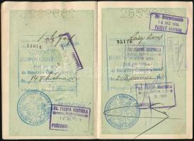 1931 Bp., A Magyar Királyság által kiállított fényképes útlevél házaspár számára + 2 db igazolványi ...