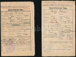 1931 Bp., A Magyar Királyság által kiállított fényképes útlevél házaspár számára + 2 db igazolványi ...