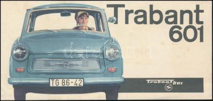 cca 1966 Trabant 601 személyautó német nyelvű, kihajtható prospektusa.