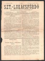 1892 Szt. - Lukácsfürdő balneológiai folyóirat V. évfolyam 3. szám, hiányos, ceruzás ráírásokkal