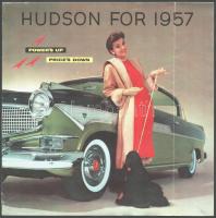 1957 Hudson For 1957 (Hudson Hornet V-( Custom és Super) amerikai személyautó angol nyelvű, színes, képes prospektusa, kihajtható.
