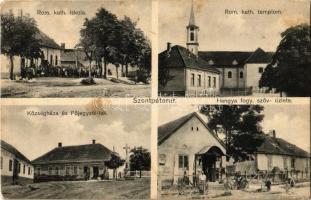 1937 Szentpéterúr (Zala), Római katolikus templom és iskola, Községháza, Főjegyzői lak, Hangya fogyasztási szövetkezet üzlete, kerékpárok és motor (EK)