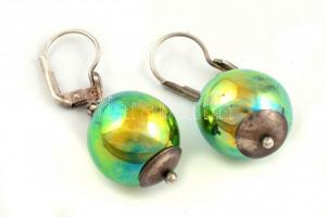 Zsolnay designer ékszer szett. Eozin mázas, bőr láncon, ezüst szerelékekkel