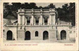 1906 Budapest XXII. Budafok, M. kir. pincemesteri tanfolyam borárverező csarnoka. Tervezte Hübschl Kálmán okl. építész, kir. s. mérnök (EK)