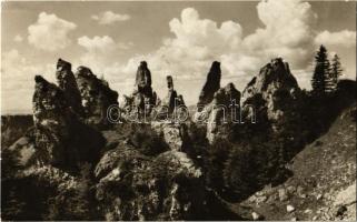 Kis-Fátra, Malá Fatra; Skalné mesto pod Velkym Rozsutcom / Nagy-Rozsutec-csúcs sziklákkal / mountain peak, rocks (gyűrődés / crease)