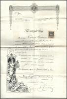 1910 Bp., Budapesti Órás Ipartestület által kiállított órás bizonyítvány