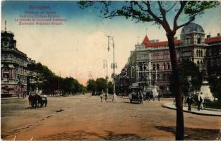 1915 Budapest VI. Andrássy úti körönd, omnibusz (EK)