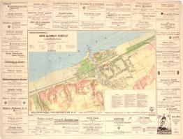 1928 Siófok, Balatonkiliti-Vilmatelep térképe, Magyar Fürdőtérképek I., 1: 10 000, kiadja: Magyar Királyi Állami Térképészet, sok reklámmal, 51×68 cm