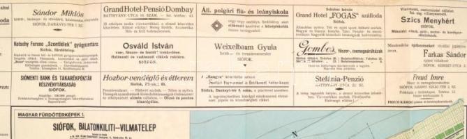 1928 Siófok, Balatonkiliti-Vilmatelep térképe, Magyar Fürdőtérképek I., 1: 10 000, kiadja: Magyar Ki...