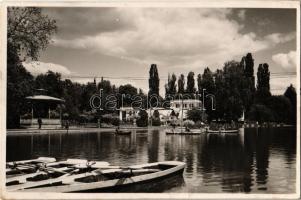 1943 Kolozsvár, Cluj; Sétatéri részlet, evezős csónakok / park, promenade, rowing boats (EK)