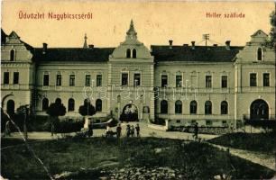 Nagybiccse, Nagy-Bittse, Bytca; Heller szálloda. W.L. Bp. 5829. / hotel (EB)