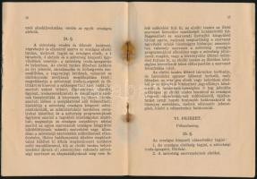 1926 Magyar Férfiak Szentkorona Szövetségének alapszabályai. 28p