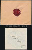 1933 Közúti adóbélyeg jóváhagyó minta kísérő levéllel