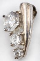 Ezüst(Ag) függő, církónia kövekkel, jelzett, h: 2 cm, bruttó: 2,3 g