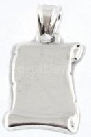 Ezüst(Ag) papirusztekercs medál, jelzett, 2×1,7 cm, nettó: 2,3 g